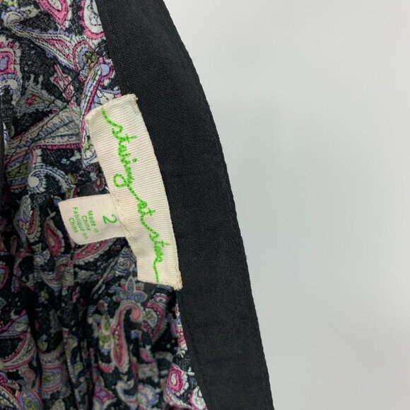 Staring at Stars Pants Black Paisley Print Wide Leg Palazzo Boho - Picture 3 of 10